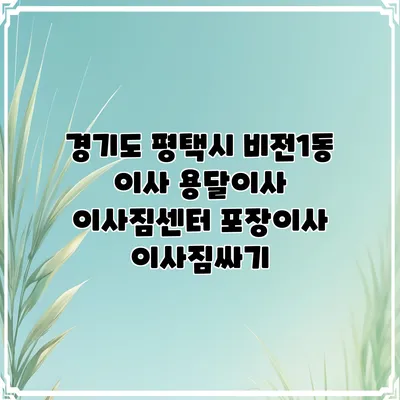 경기도 평택시 비전1동 이사 용달이사 이사짐센터 포장이사 이사짐싸기