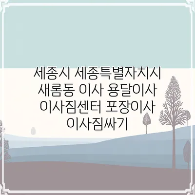 세종시 세종특별자치시 새롬동 이사 용달이사 이사짐센터 포장이사 이사짐싸기