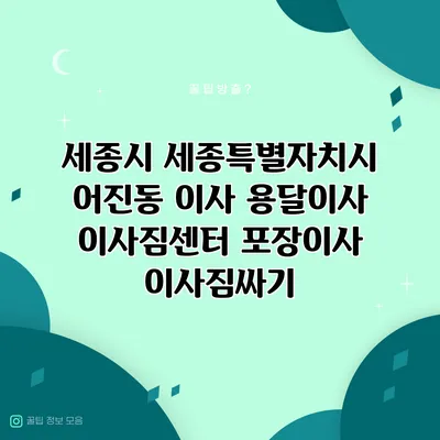 세종시 세종특별자치시 어진동 이사 용달이사 이사짐센터 포장이사 이사짐싸기