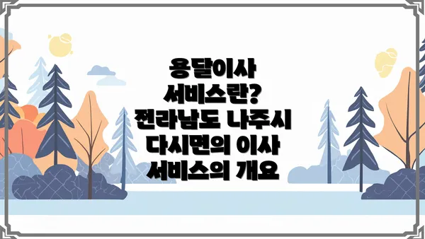 용달이사 서비스란? 전라남도 나주시 다시면의 이사 서비스의 개요