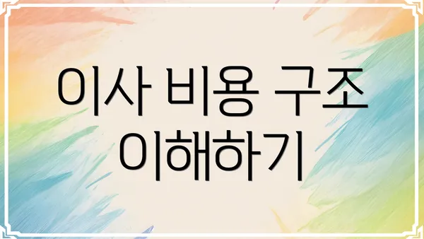 이사 비용 구조 이해하기