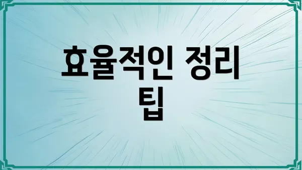 효율적인 정리 팁